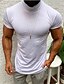 abordables T-shirts décontractés pour hommes-Homme T shirt Tee Plein Col Roulé Casual Des sports Manche Courte Vêtement Tenue Coton Mode Casual Respirable