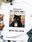 cheap Women&#039;s T-shirts-Women&#039;s Plus Size T shirt Tee Animal Cat Letter Black White Yellow Print Short Sleeve Daily Going out Weekend Streetwear Preppy Crewneck Regular Fit Summer Spring