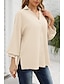cheap Women&#039;s Blouses &amp; Shirts-Women&#039;s Blouse Plain Daily Weekend Blouse Shirt Long Sleeve Button Shirt Collar Casual Streetwear White Black Blue S