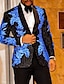 זול חליפות טוקסידו-זהב שחור/אדום/כחול חליפות נשף לגברים חליפות טוקסידו מסיבת נצנצים חליפות נשף דיסקו חליפות נוצצות צווארון צעיף עלים 2 חלקים בהתאמה אישית עם כפתור אחד 2024