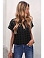 cheap Women&#039;s Blouses &amp; Shirts-Women&#039;s Blouse Plain Daily Weekend Blouse Shirt Short Sleeve Round Neck Casual Streetwear Black Blue Pink S