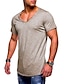 cheap Men&#039;s Casual T-shirts-Men&#039;s T shirt Tee V Neck Blue Green White Black V Neck Short Sleeve Solid Color Clothing Clothes Casual Muscle