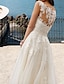 cheap Wedding Dresses-Beach Open Back Wedding Dresses A-Line V Neck Sleeveless Court Train Lace Bridal Gowns With Appliques 2024