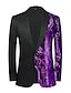 billige Blazer og Jakke-herre pailletter blazer 70&#039;er disco glitter party blazer regular fit til mardi gras kostume blazere rød blå 2024