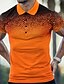 abordables Polo 3d-Hombre POLO Camiseta de golf Patrones de Rombo Cuello Vuelto Naranja Impresión 3D Calle Diario Manga Corta 3D Abotonar Ropa Moda Casual Cómodo / Playa