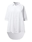 cheap Plain Dresses-Women&#039;s Swimwear Cover Up Beach Top Swim Dress Normal Swimsuit Oversized Solid Color White Shirt Blouse Bathing Suits New Fashion Casual