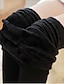 Недорогие Леггинсы-Жен. Флисовые штаны Нормальная Флис Полотняное плетение Черный Красный Мода Нормальная Полная длина Повседневные Наступила зима