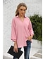 cheap Women&#039;s Blouses &amp; Shirts-Women&#039;s Blouse Plain Daily Weekend Blouse Shirt Long Sleeve Button Shirt Collar Casual Streetwear White Black Blue S