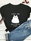 cheap Tees &amp; T Shirts-Women&#039;s T shirt Tee Green Pink Yellow Graphic Cat Casual Daily Short Sleeve Round Neck Basic Cotton Regular Fluff You You Fluffin&#039;Fluff S