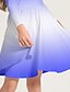 abordables Robe Vision Brillante 3D-Robe Fille Robe Trapèze Enfants Petit à imprimé arc-en-ciel Graphic du quotidien Vacances Imprimer Bleu Rose Claire Arc-en-ciel Polyester Au dessus du genou Manches Longues Casual Le style mignon Doux