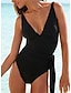 cheap Swimdresses-Women&#039;s Plus Size Swimwear One Piece Swim Dress Swimsuit Backless UV Protection Pure Color V Wire Vacation Holiday Bathing Suits