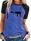 cheap Tees &amp; T Shirts-Women&#039;s T shirt Dress Cat Graphic Patterned Casual Daily Holiday Cat Short Sleeve T shirt Dress Round Neck Print Basic Essential Green Blue Light gray S