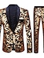 billige Tuxedo dresser-gull herrefest prom disco sparkly paljett smoking 2-delt paljett sjal krage skreddersydd passform enkeltspent enknapps 2024