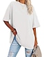 cheap Women&#039;s T-shirts-Women&#039;s Clothing Basic Oversized Round Neck T-shirts Plain New Color Loose Shoulder Sleeve Round Neck Short Sleeve Top