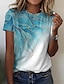halpa Naisten T-paidat-Naisten T-paita Kuvitettu Marmoriprintti Painettu Kausaliteetti Viikonloppu Perus Lyhythihainen Pyöreä kaula-aukko Mukautettu tulostus