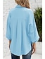 hesapli Kadın Bluzları ve Tişörtleri-Kadın&#039;s Bluz Gömlek Havuz Doğal Pembe YAKUT Düz Buton Uzun Kollu Günlük Hafta sonu Sokak Şıklığı Günlük Gömlek Yaka Normal S