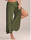 cheap Women&#039;s Pants-Women&#039;s Basic Casual / Sporty Culottes Wide Leg Chinos Layered Split Ruffle Pants Casual Daily Stretchy Letter Mid Waist Loose White Black Wine Army Green Dark Gray S M L XL XXL / Yoga / Elasticity