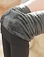 voordelige Leggings-Dames Fleece broek Normaal Fleece Effen Zwart Rood Modieus Medium Taille Volledige lengte Dagelijks Herfst winter
