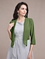 cheap Wedding Guest Wraps-Shawls Bolero Ladies Elegant Casual Daily 3/4 Length Sleeve Chiffon Wedding Guest Wraps With Pure Color For Wedding Spring &amp; Summer