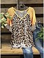 cheap Best Selling Plus Size-Women&#039;s Home Casual Daily T shirt Tee Short Sleeve Leopard V Neck Print Vintage Tops Yellow Light Brown Khaki S