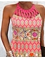 cheap Print Dresses-Women&#039;s Casual Dress Ethnic Dress Halter Neck Dress Mini Dress Pink Sleeveless Geometric Cut Out Summer Spring Halter Neck Fashion Vacation Summer Dress 2023 S M L XL XXL 3XL