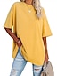 billige T-skjorter til kvinner-dameklær basic oversized t-skjorter med rund hals ensfarget ny farge løse skulderermer rund hals kortermet topp