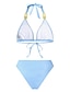 preiswerte Bikini-Sets-Damen Normal Badeanzug Bikinis 2 Stück Bademode Glitzer Feste Farbe Stürzen Urlaub Modisch Badeanzüge