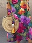 billige Kjoler med tryk-kvinders blomstret skiftekjole lang kjole maxi kjole fuchsia ærmeløst print forår sommer rund hals 2023 s m l xl xxl 3xl