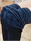 abordables Leggings-Leggings forrados de lana para mujer, leggings cálidos de invierno de longitud completa, elásticos, cintura media, moda diaria, negro, rojo, talla única para otoño&amp;amp; invierno