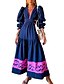 cheap Maxi Dresses-Women&#039;s A Line Dress Swing Dress Maxi long Dress Green Purple Navy Blue Long Sleeve Floral Print Fall Winter Deep V Elegant Loose 2022 S M L XL