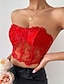 cheap Corsets-Corset Women&#039;s Corset Tops Prom Party &amp; Evening Club Black White Red Sexy Underbust Corset Buckle Tummy Control Lace Summer Spring