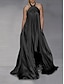 Χαμηλού Κόστους Πάρτι Φορέματα-γυναικείο φόρεμα για πάρτι λεκέ μάξι μακρύ φόρεμα λευκό μαύρο κίτρινο αμάνικο καθαρό χρώμα ρουσφέτι ανοιξιάτικο καλοκαιρινό καπίστρι λαιμόκοψη κομψό πάρτι 2022 s m l xl 2xl 3xl