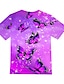 preiswerte 3D-T-Shirts für Mädchen-Mädchen 3D Tier Schmetterling T-Shirt Kurzarm 3D-Druck Sommer Frühling Aktiv Modisch Kuschelig Polyester kinderkleidung 3-12 Jahre Outdoor Täglich Regular Fit