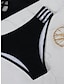 abordables Conjuntos de bikini-Mujer Normal Bañadores Bikini 2 piezas Traje de baño Espalda al Aire 2 Piezas Sexy Agujero Color puro Con Tirantes Vacaciones Sensual Trajes de baño