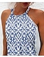 cheap Mini Dresses-Women&#039;s Short Mini Dress Sheath Dress Blue Sleeveless Print Print Strapless Spring Summer Casual 2022 S M L XL XXL 3XL / Cotton