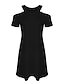 hesapli Mini Elbiseler-Kadın&#039;s Vardiyalı Elbise Siyah elbise Kısa elbise Beyaz Siyah Gri Şarap Kısa Kollu Saf Renk Soğuk omuz Bahar Yaz Bisiklet Yaka Seksi Olgun Salaş 2022 S M L XL XXL