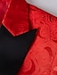 cheap Blazer&amp;Jacket-Men&#039;s Wedding Party Rose Floral Jacquard Blazer Jacket Tailored Fit Regular Fit Plants Printing Black White Red Dark Navy 2024