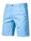 cheap Cargo Shorts-Men&#039;s Chino Shorts Pocket Elastic Waist Plain Comfort Breathable Knee Length Casual Daily 100% Cotton Fashion Streetwear Black Wine