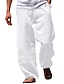 cheap Linen Pants-Men&#039;s Linen Pants Chinos Trousers Elastic Drawstring Design Fashion Streetwear Casual Daily Breathable Soft Outdoor Solid Color Mid Waist White Black Blue S M L