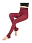 economico Leggings-Per donna Pantaloni in pile Normale Vello Liscio Nero Rosso Di tendenza Vita normale Lunghezza intera Giornaliero Autunno inverno