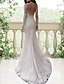 cheap Wedding Dresses-Engagement Formal Wedding Dresses Sweep / Brush Train Mermaid / Trumpet Long Sleeve Jewel Neck Lace With Appliques 2023 Bridal Gowns