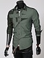 cheap Men&#039;s Shirts-Men&#039;s Shirt Color Block Collar Spread Collar Street Casual Long Sleeve Patchwork Slim Tops Simple Casual Fashion Classic ArmyGreen. White Black / Spring / Fall / Machine wash / Wash separately