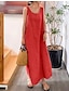 cheap Design Cotton &amp; Linen Dresses-Women&#039;s Cotton Linen Dress Casual Dress Shift Dress Maxi long Dress Cotton Blend Basic Casual Daily Holiday Vacation Crew Neck Pocket Sleeveless Summer Spring 2023 Loose Fit Yellow Pink Red Pure Color