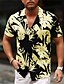 cheap Men&#039;s Printed Shirts-Men&#039;s Summer Hawaiian Shirt Shirt Print Floral Aloha Turndown Casual Daily Button-Down Print Short Sleeve Tops Designer Casual Fashion Light Yellow Black / White Pink