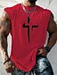 cheap Men&#039;s Graphic Tshirts-Men&#039;s Unisex Graphic Prints Cross T shirt Casual Style Classic Style Cap Sleeve T shirt Crew Neck Shirt Sports Casual Big and Tall Outdoor Street Holiday Black White Navy Blue Summer Clothing Apparel