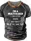 cheap Men&#039;s 3D T-shirts-Men&#039;s T shirt Tee Designer Summer Short Sleeve Graphic Prints Letter Print Crew Neck Street Daily Print Clothing Clothes Designer Casual Big and Tall Black Army Green Dark Gray