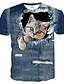 cheap Men&#039;s 3D T-shirts-Men&#039;s T shirt Tee Shirt 1950s Graphic Patterned 3D Animal Plus Size Round Neck Print Clothing Clothes 1950s T-Shirt Blue