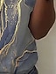 economico Top più venduti-Per donna Informale Giornaliero Per uscire maglietta Astratto Geometrica Manica corta A strisce Pop art Fantasia geometrica Rotonda Stampa Vintage Top Blu S / Stampa 3D