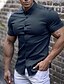 cheap Men&#039;s Casual Shirts-Men&#039;s Casual Shirt Solid Color Turndown Casual Daily Button-Down Short Sleeve Tops Lightweight Fashion Comfortable Big and Tall White Black Blue / Summer / Summer