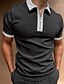 cheap Men&#039;s Casual Shirts-Men&#039;s Casual Shirt Color Block Turndown Casual Daily Button-Down Short Sleeve Tops Classic Wine Black / Red Black / White / Summer